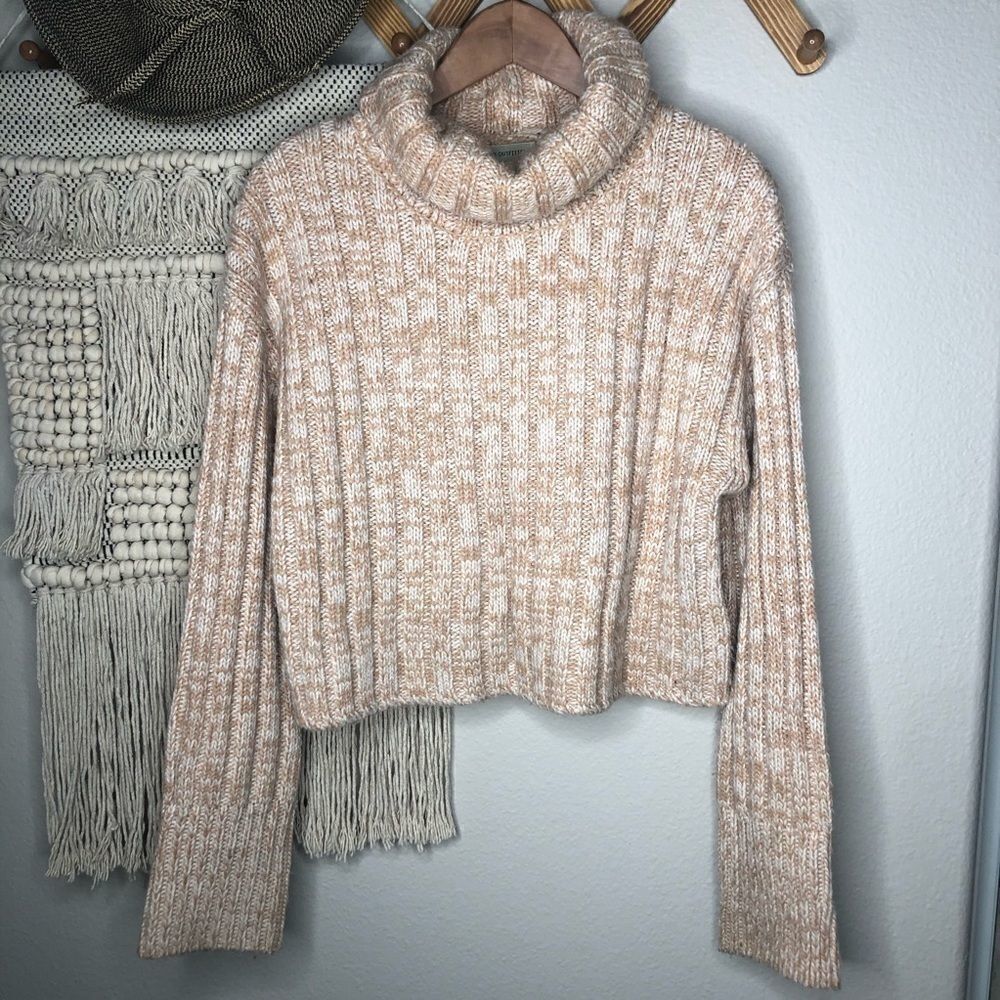 Urban Outfitters Peach Ribbed Turtleneck Sweater